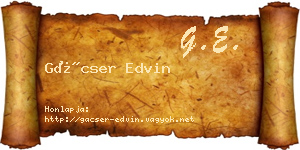 Gácser Edvin névjegykártya